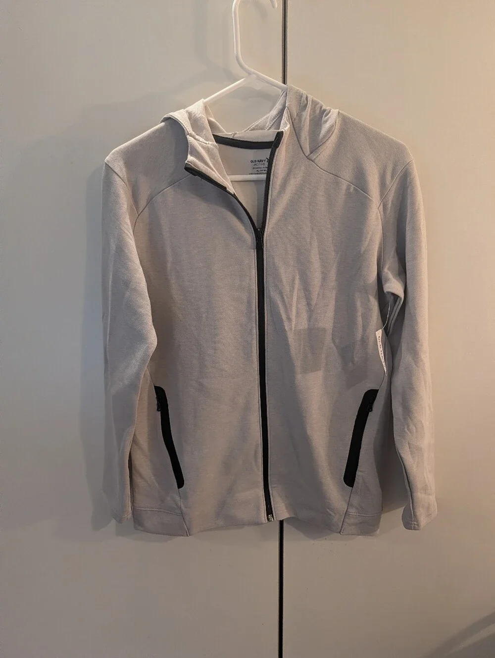 Old Navy Light Gray Hooded Full Zip Jacket - 14/16 Boys NWT